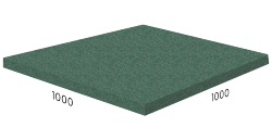 Резиновая плитка RUBBLEX STANDART, 100x100 см, зеленая