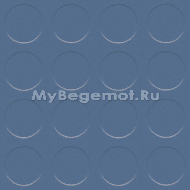 Резиновая дорожка, рулонная резина ТЭП "Монетка" 1.5*10.0 м, голубой