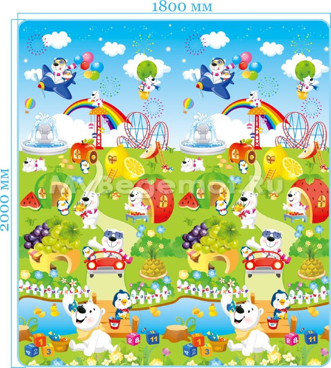  Детский коврик MamboBaby "Фруктовый парк" 200*180*0.5 см